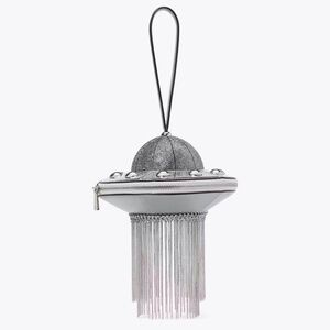 Kate Spade Spaced Out Embellished Metallic 3D UFO Top Handle Bag